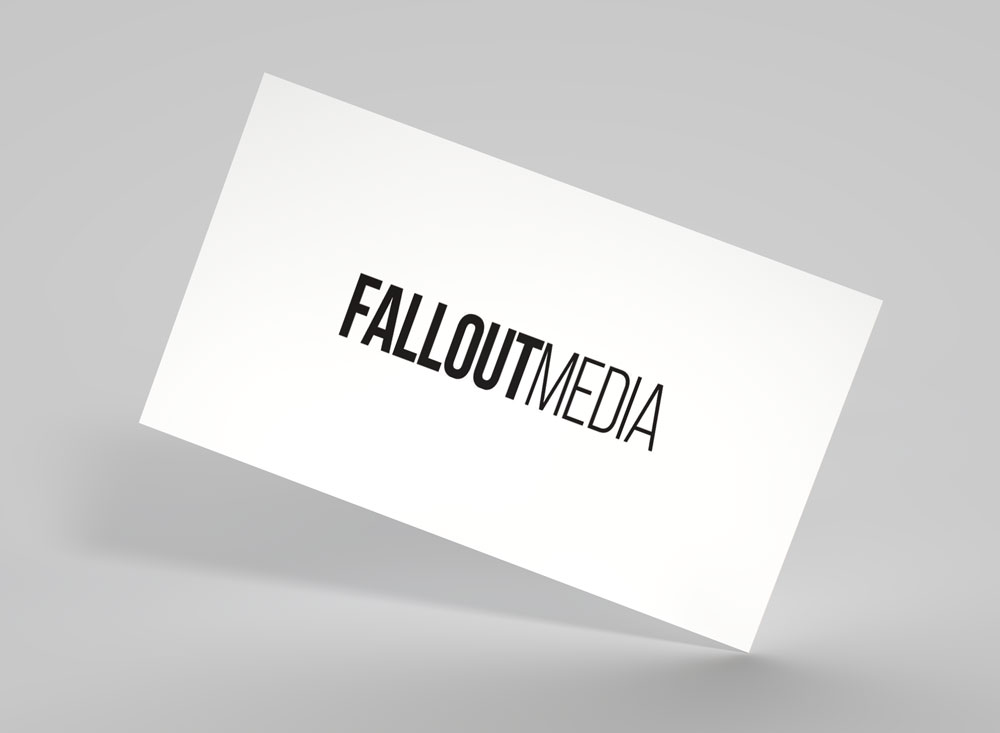 Fallout Media rebrand business card front